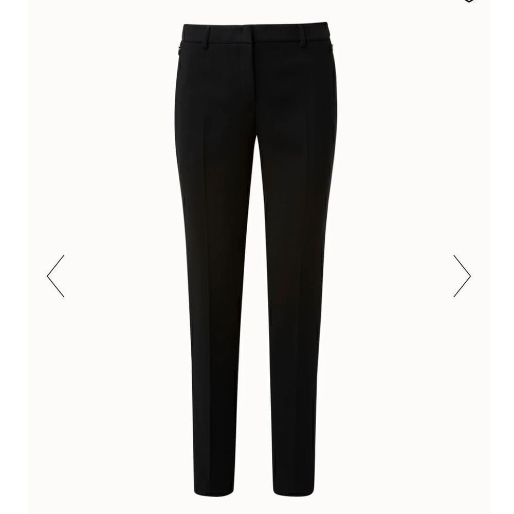Akris Slim Leg Pant Womens 12 Dark Blue Flat Front Wool Dress Trouser Pants $895